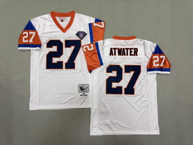 Men 2025 Denver Broncos #27 Atwater white Throwback Limited NFL Jersey style 001->denver broncos->NFL Jersey